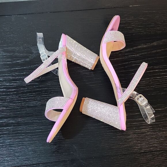 BRAND NEW KAYLEEN RHINESTONE STRAP&HEEL SANDALS - Picture 10 of 16